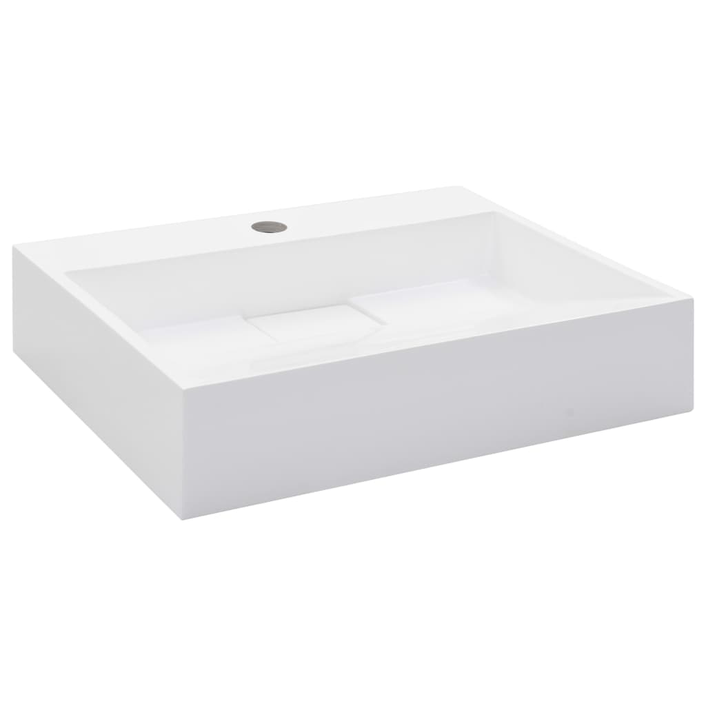 Vidaxl wastafel 50x38x13 cm mineraal gewonnen marmer wit