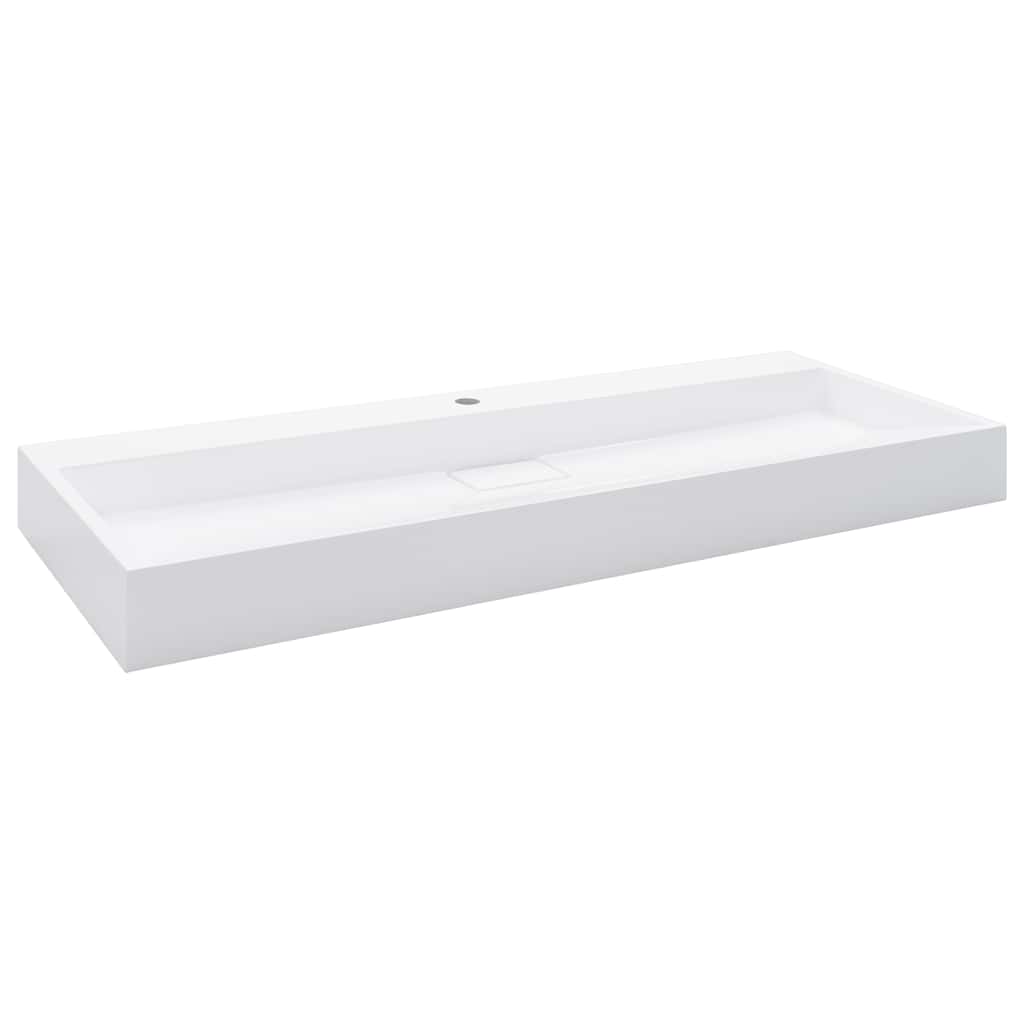Vidaxl wastafel 120x46x11 cm mineraal gewonnen marmer wit