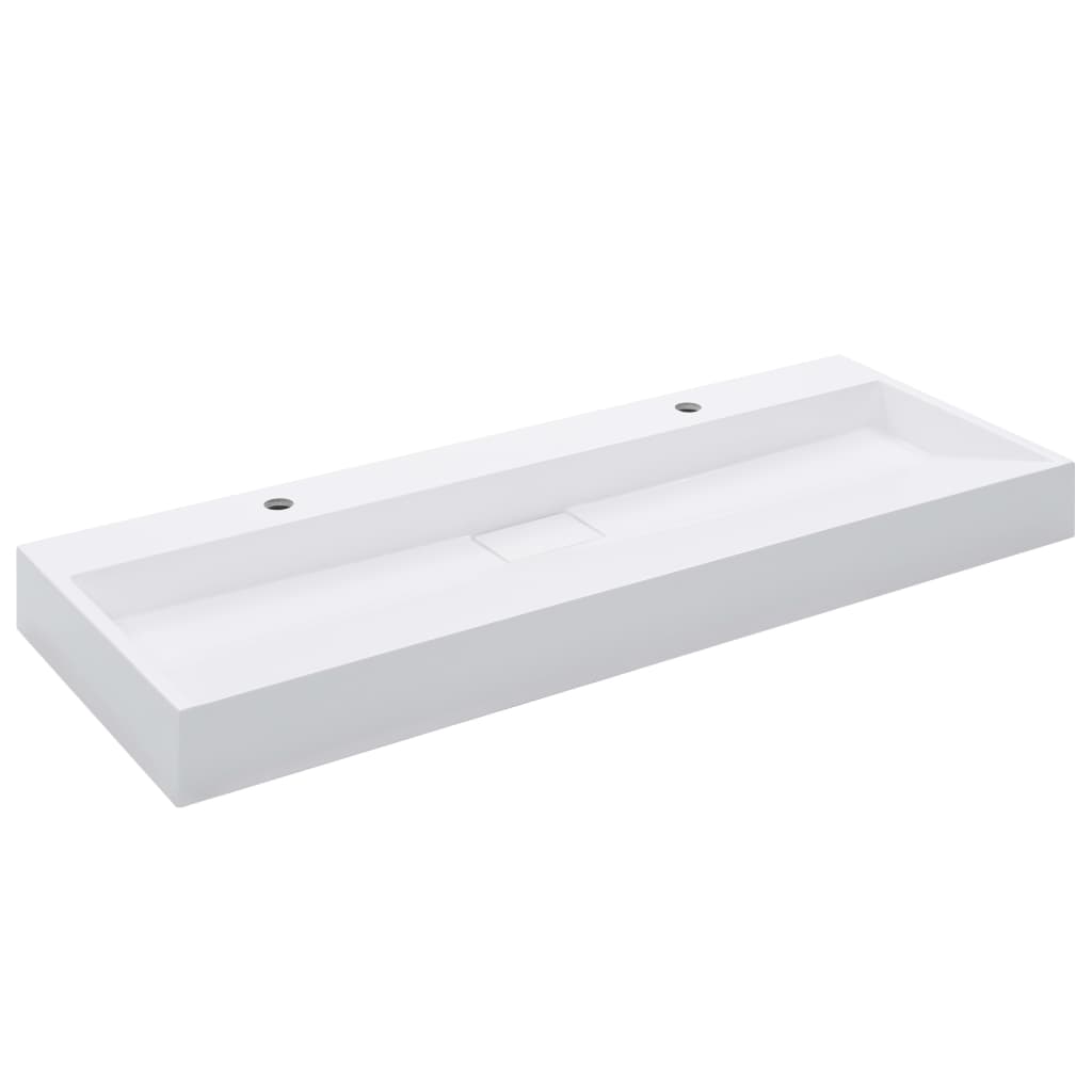 Vidaxl wastafel 120x46x11 cm mineraal gewonnen marmer wit