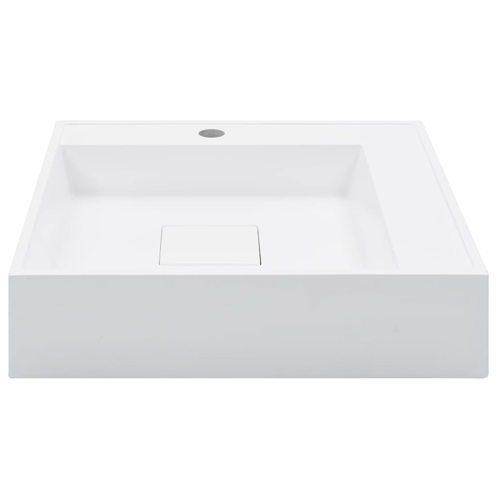 VidaXL Wastafel 50x50x12,3 cm mineraal gewonnen marmer gewonnen wit