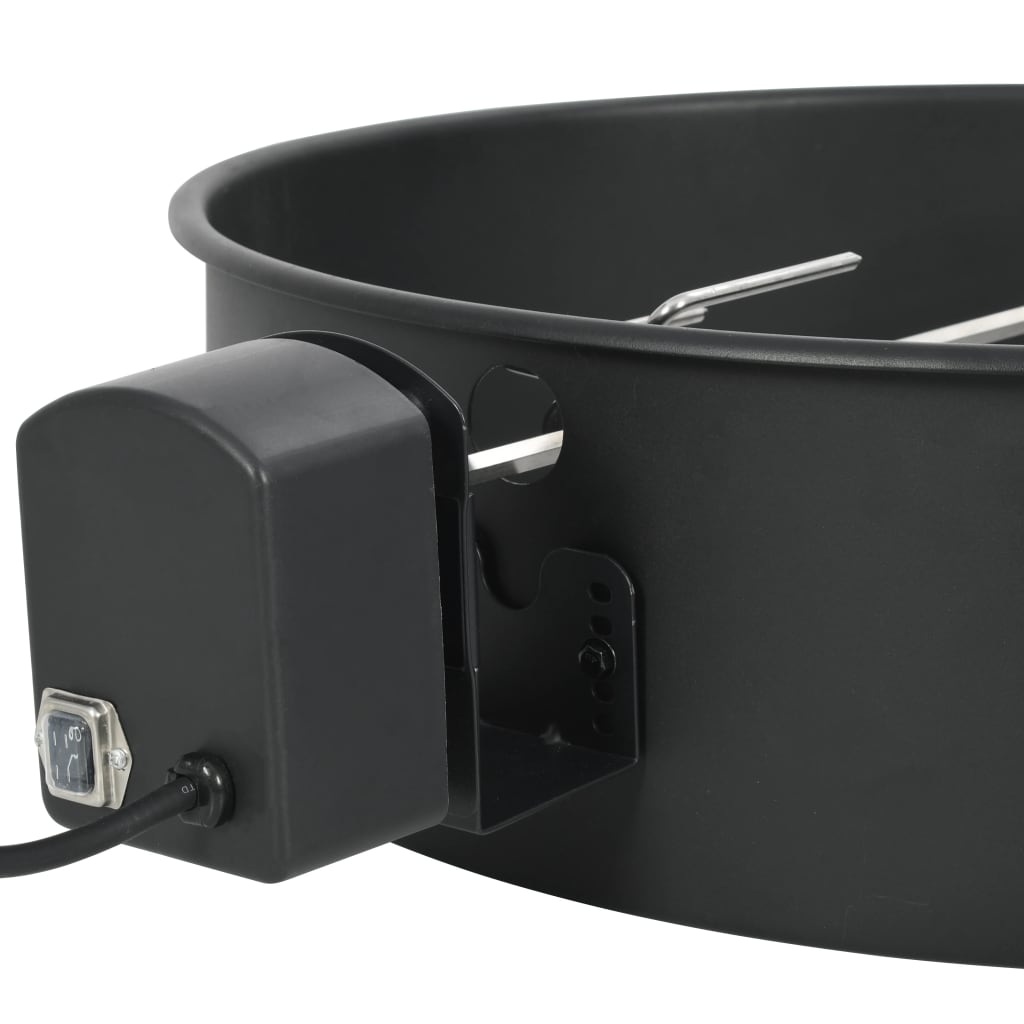 Vidaxl bbq draaispit ring 57 cm zwart