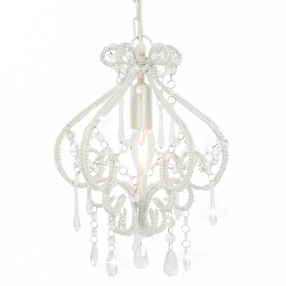 Vidaxl plafondlamp met kralen rond e14 wit