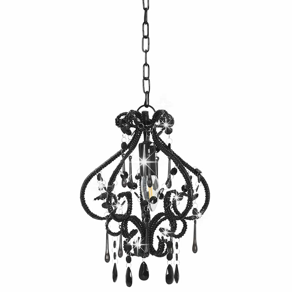 Vidaxl plafondlamp met kralen rond e14 zwart
