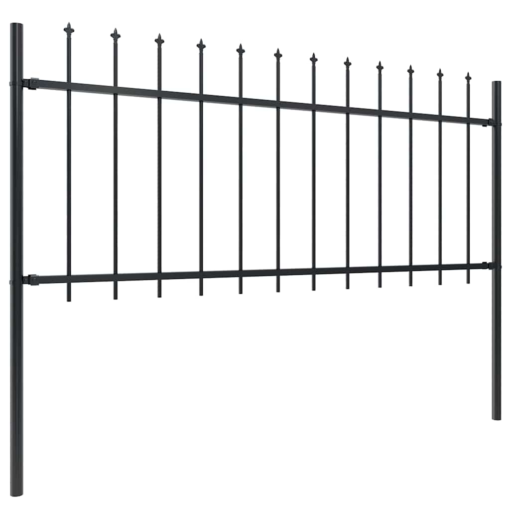 Vidaxl tuinhek met speerpunt staal 181x80 cm zwart