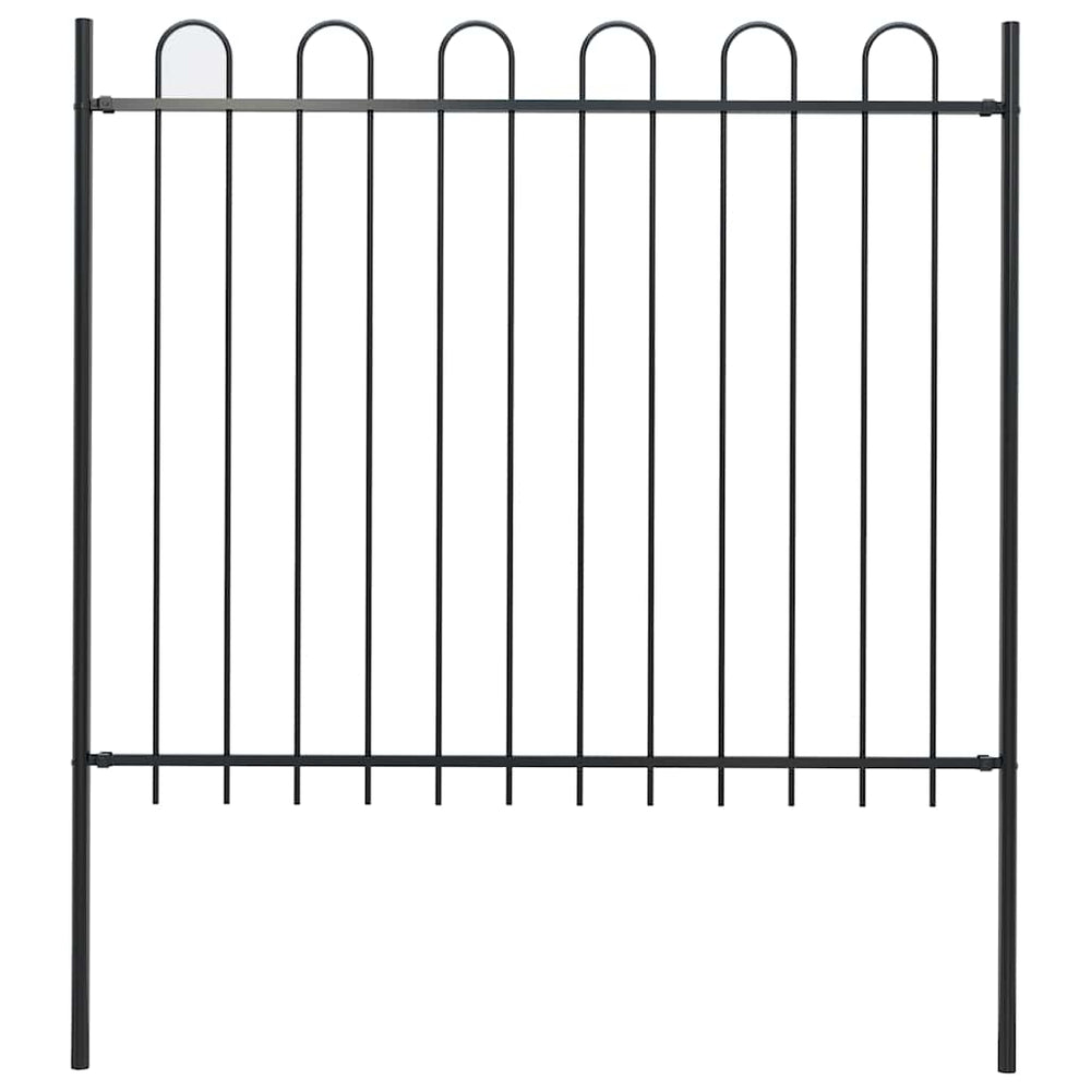 Vidaxl tuinhek met ringtop staal 181x150 cm zwart