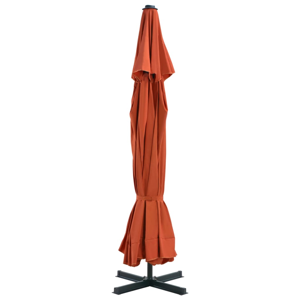 VidaXL Parasol met vaste voet terracottakleurig