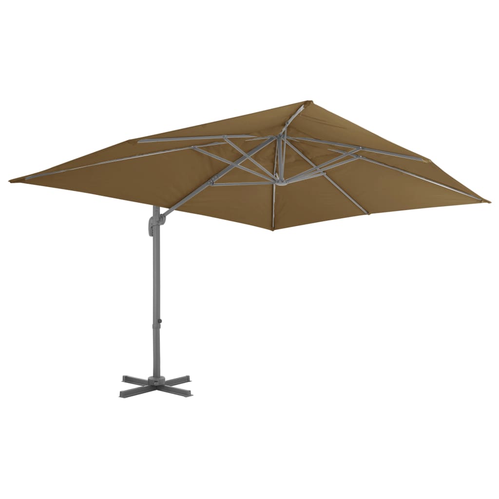 Vidaxl parasol met draagbare voet taupe