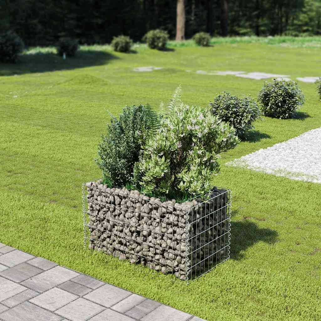 Vidaxl schanskorf plantenbak gebogen 90x50x50 cm gegalvaniseerd staal