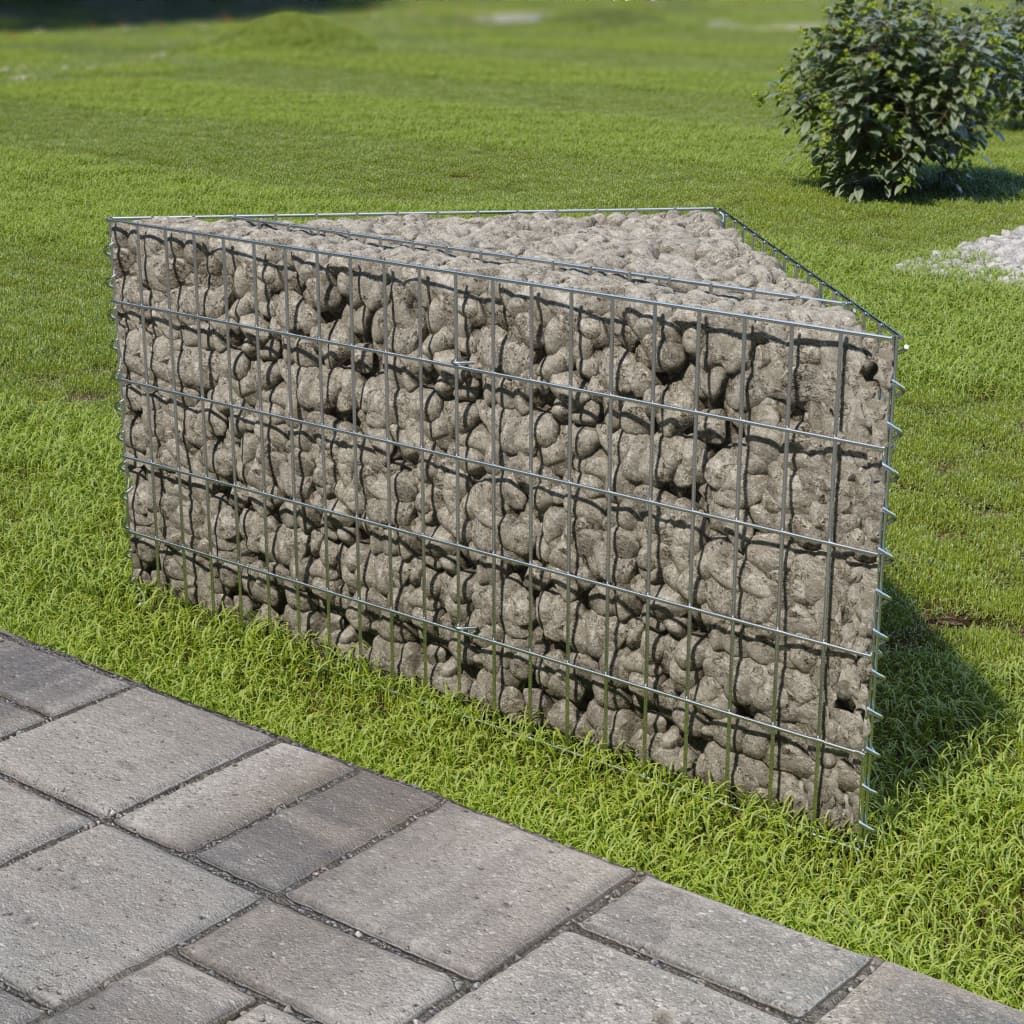 Vidaxl schanskorf plantenbak gebogen 75x75x50 cm gegalvaniseerd staal