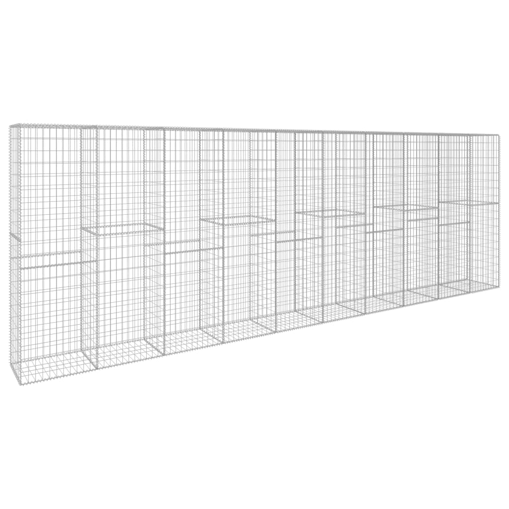 VidaXL Schanskorfmuur met deksel 600x50x200 cm gegalvaniseerd staal