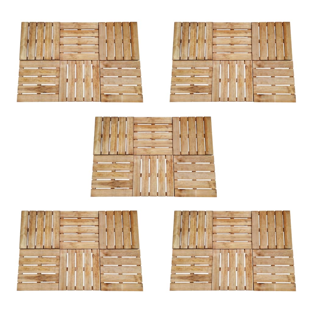 VidaXL 30 st Terrastegels 50x50 cm houtbruin