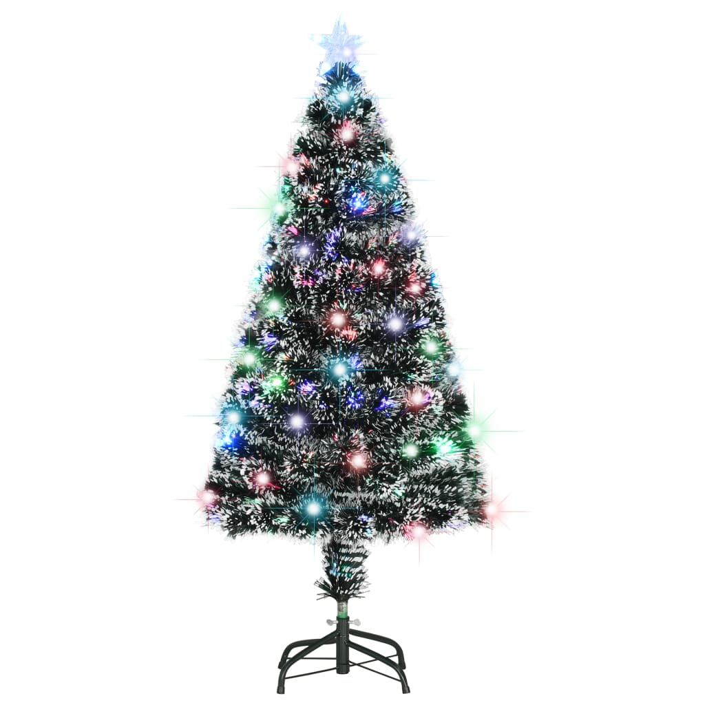 Vidaxl voorverlichte kerstboom met standaard en led 120 cm glasvezel