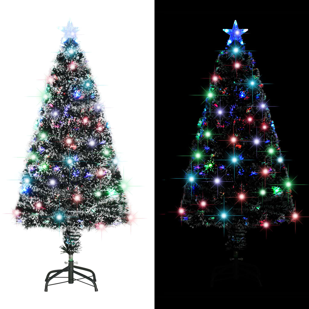 Vidaxl voorverlichte kerstboom met standaard en led 120 cm glasvezel