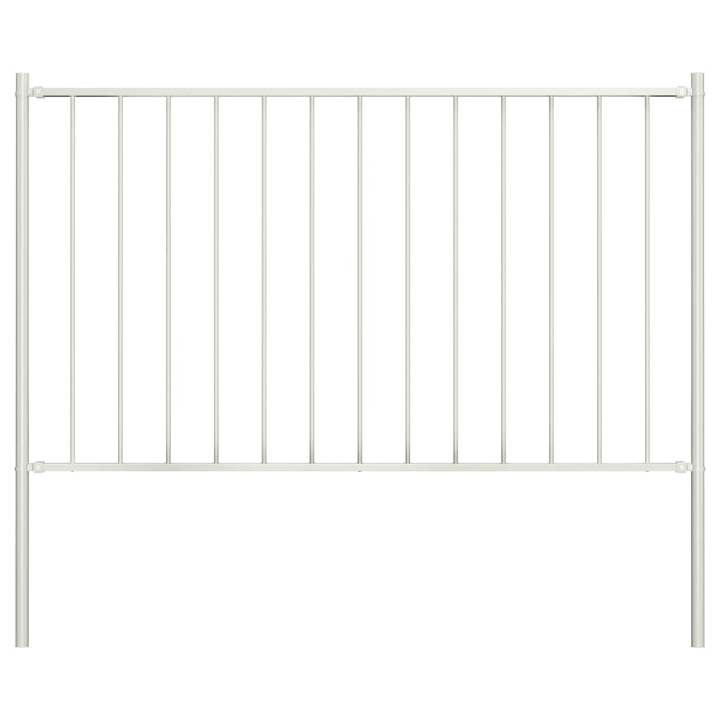 Vidaxl schuttingpaneel met palen gepoedercoat staal 1,81x1,25 m wit