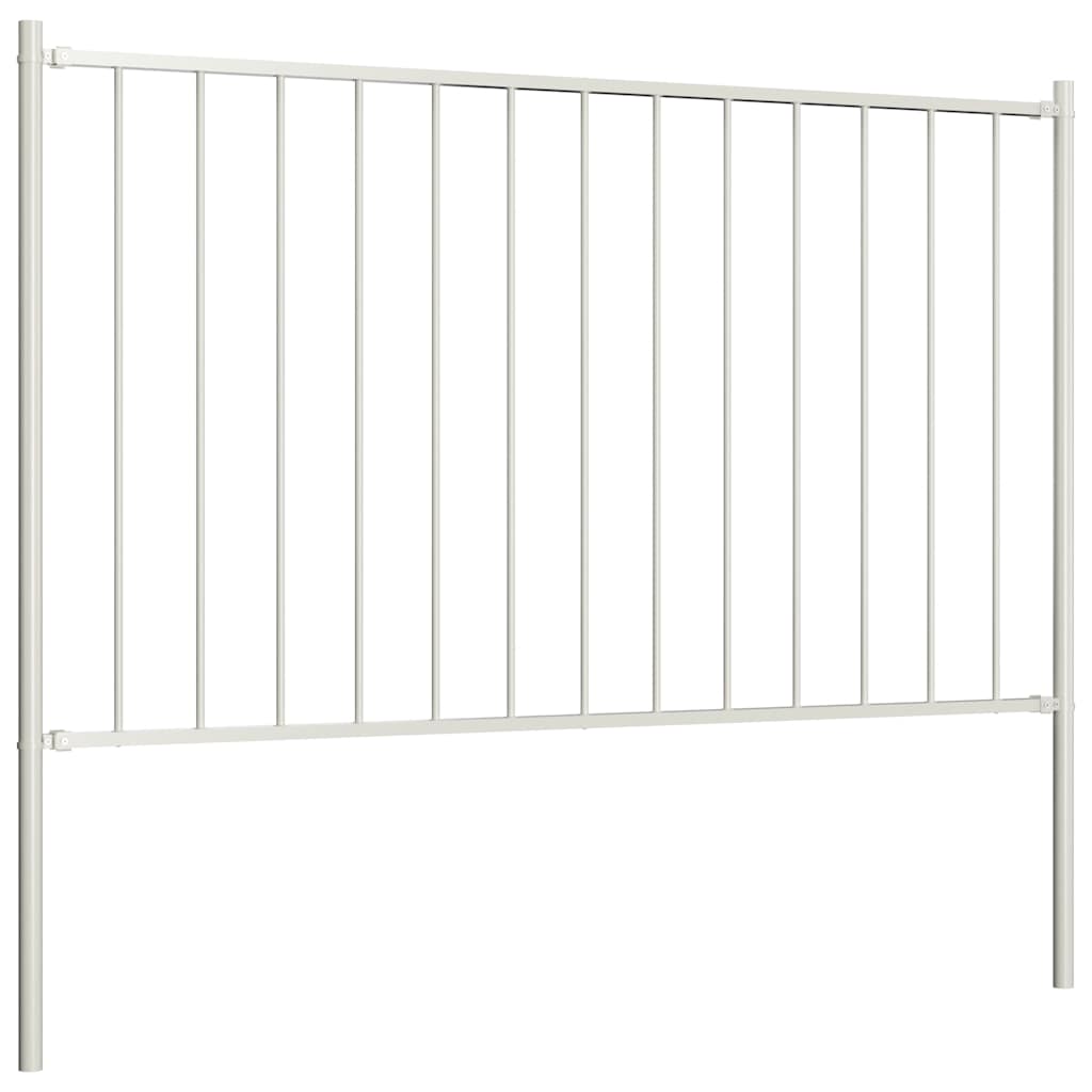 Vidaxl schuttingpaneel met palen gepoedercoat staal 1,81x1,25 m wit