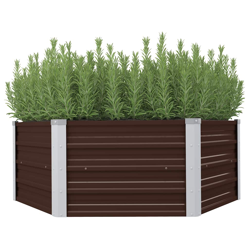 Vidaxl plantenbak 129x129x46 cm gegalvaniseerd staal bruin