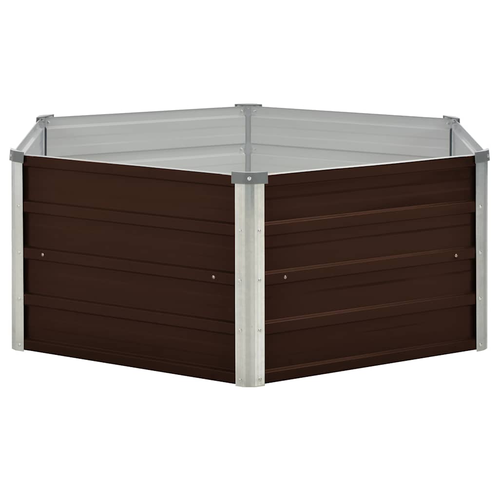 Vidaxl plantenbak 129x129x46 cm gegalvaniseerd staal bruin