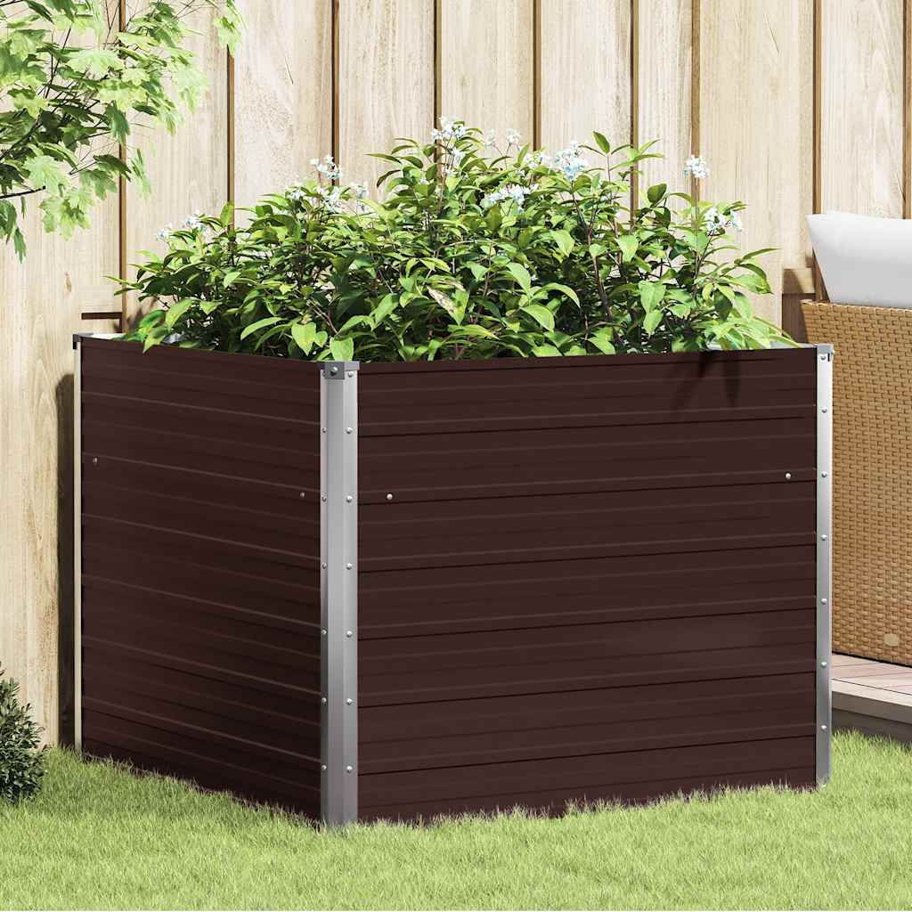 VidaXL Plantenbak 100x100x77 cm gegalvaniseerd staal bruin