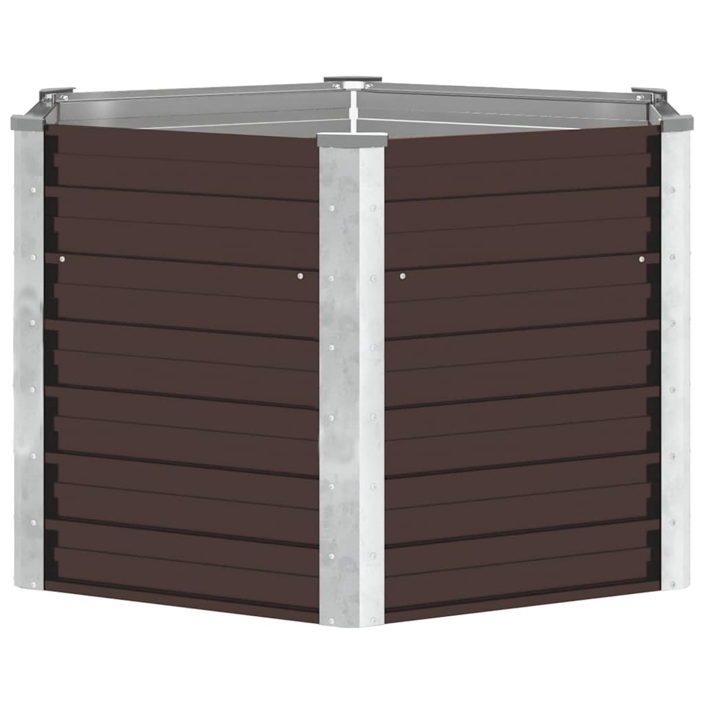 Vidaxl plantenbak verhoogd 129x129x77 cm gegalvaniseerd staal bruin