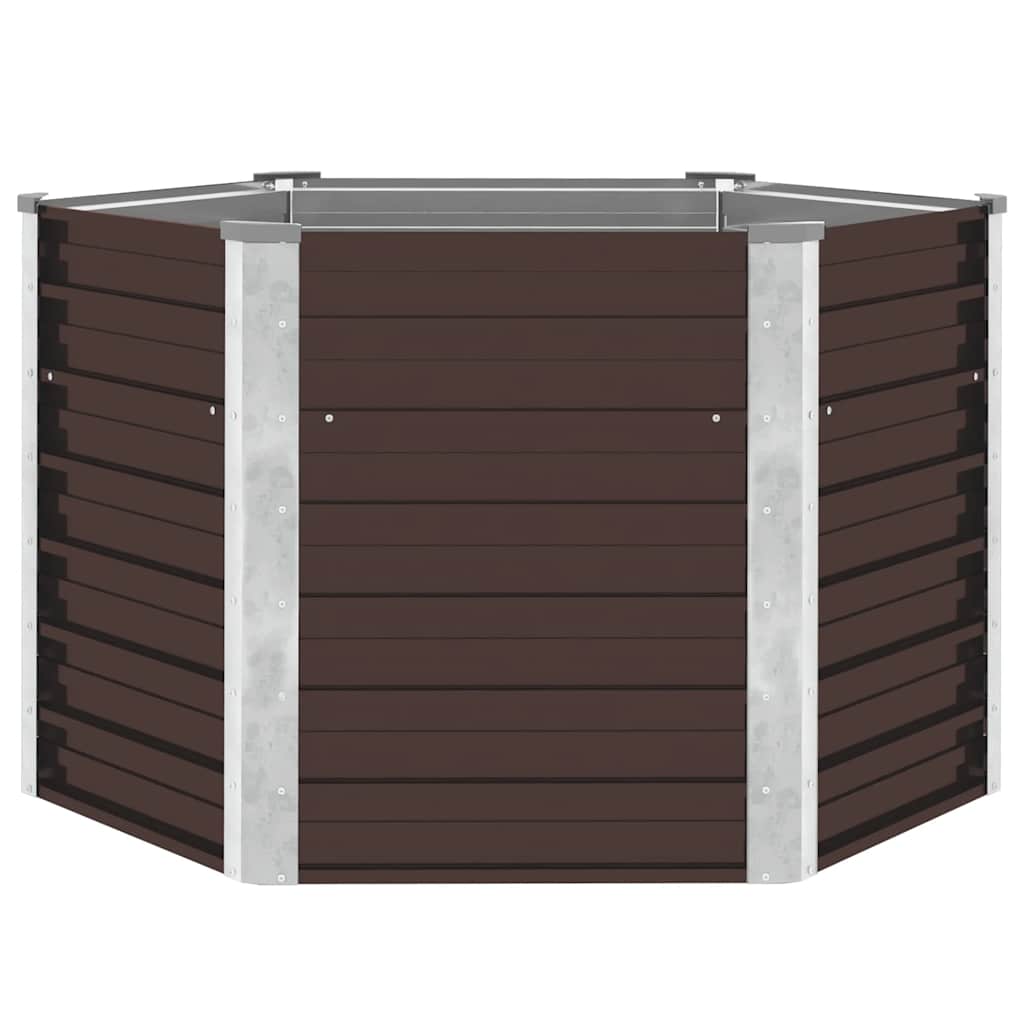 Vidaxl plantenbak verhoogd 129x129x77 cm gegalvaniseerd staal bruin