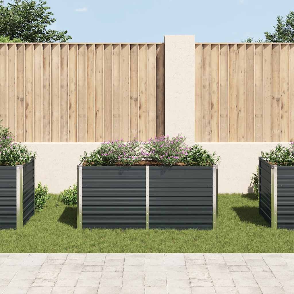 Vidaxl plantenbak verhoogd 160x80x77 cm gegalvaniseerd staal antraciet
