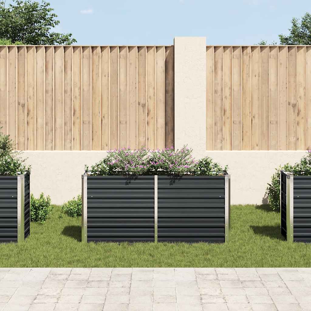 Vidaxl plantenbak verhoogd 160x40x77 cm gegalvaniseerd staal antraciet