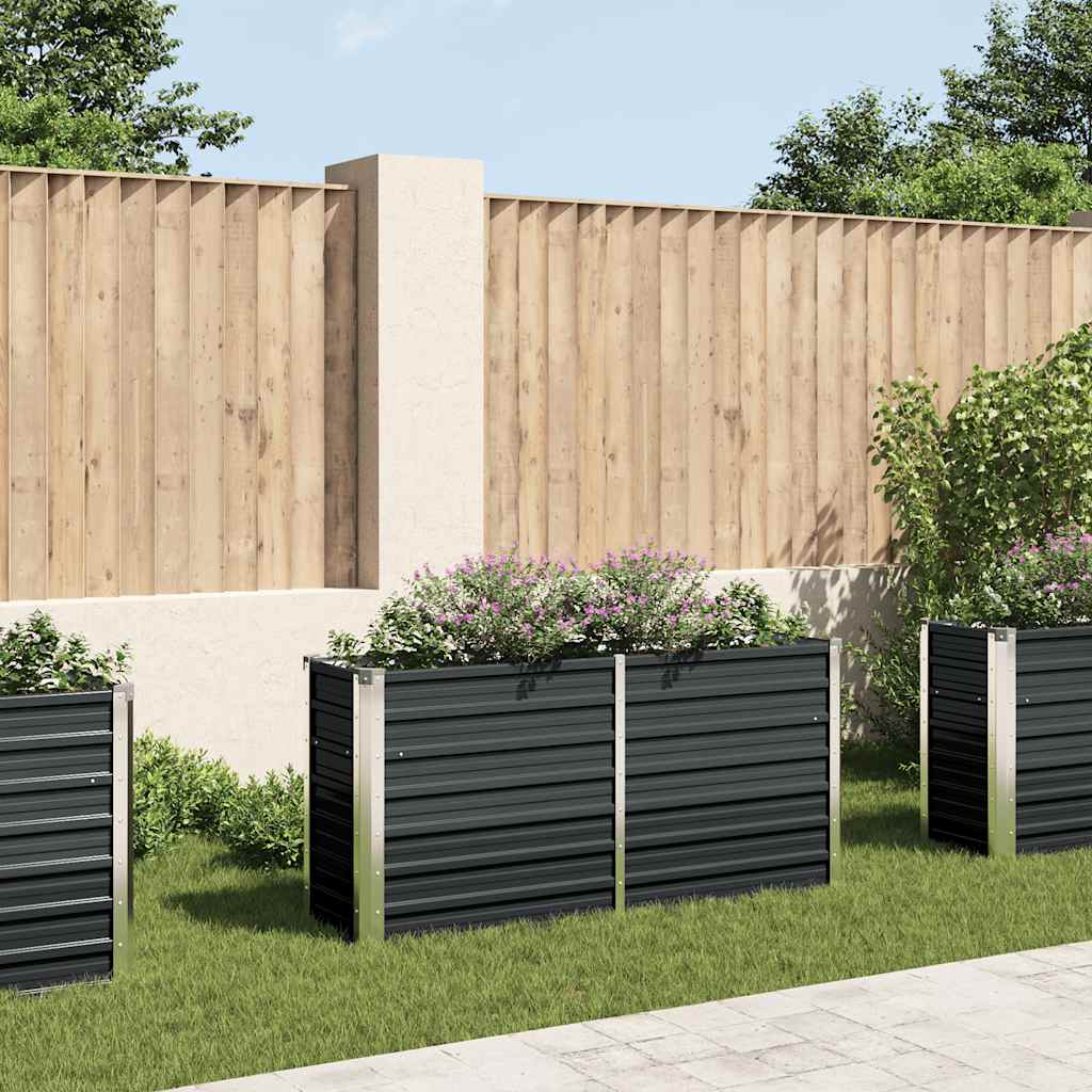 Vidaxl plantenbak verhoogd 160x40x77 cm gegalvaniseerd staal antraciet