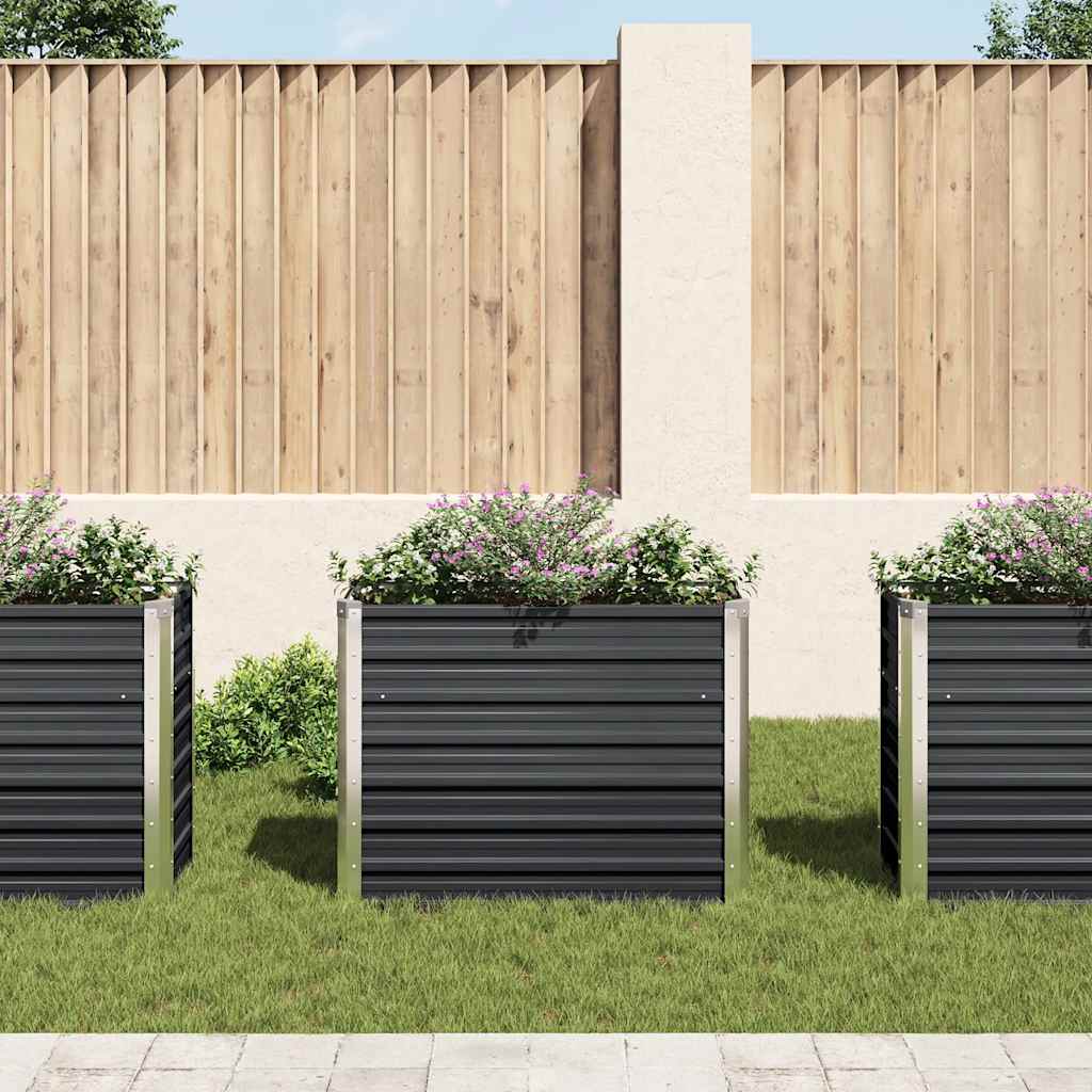 Vidaxl plantenbak verhoogd 100x40x77 cm gegalvaniseerd staal antraciet