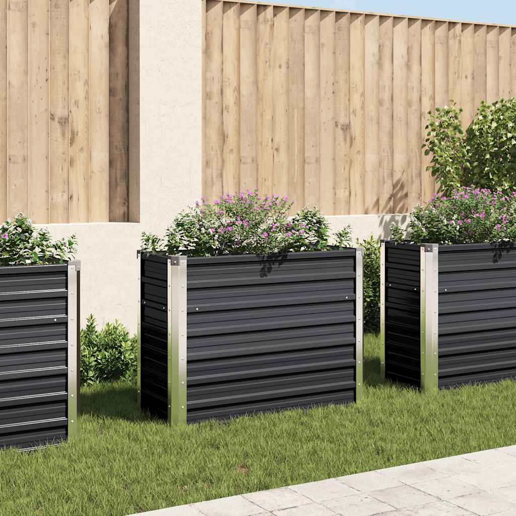 Vidaxl plantenbak verhoogd 100x40x77 cm gegalvaniseerd staal antraciet