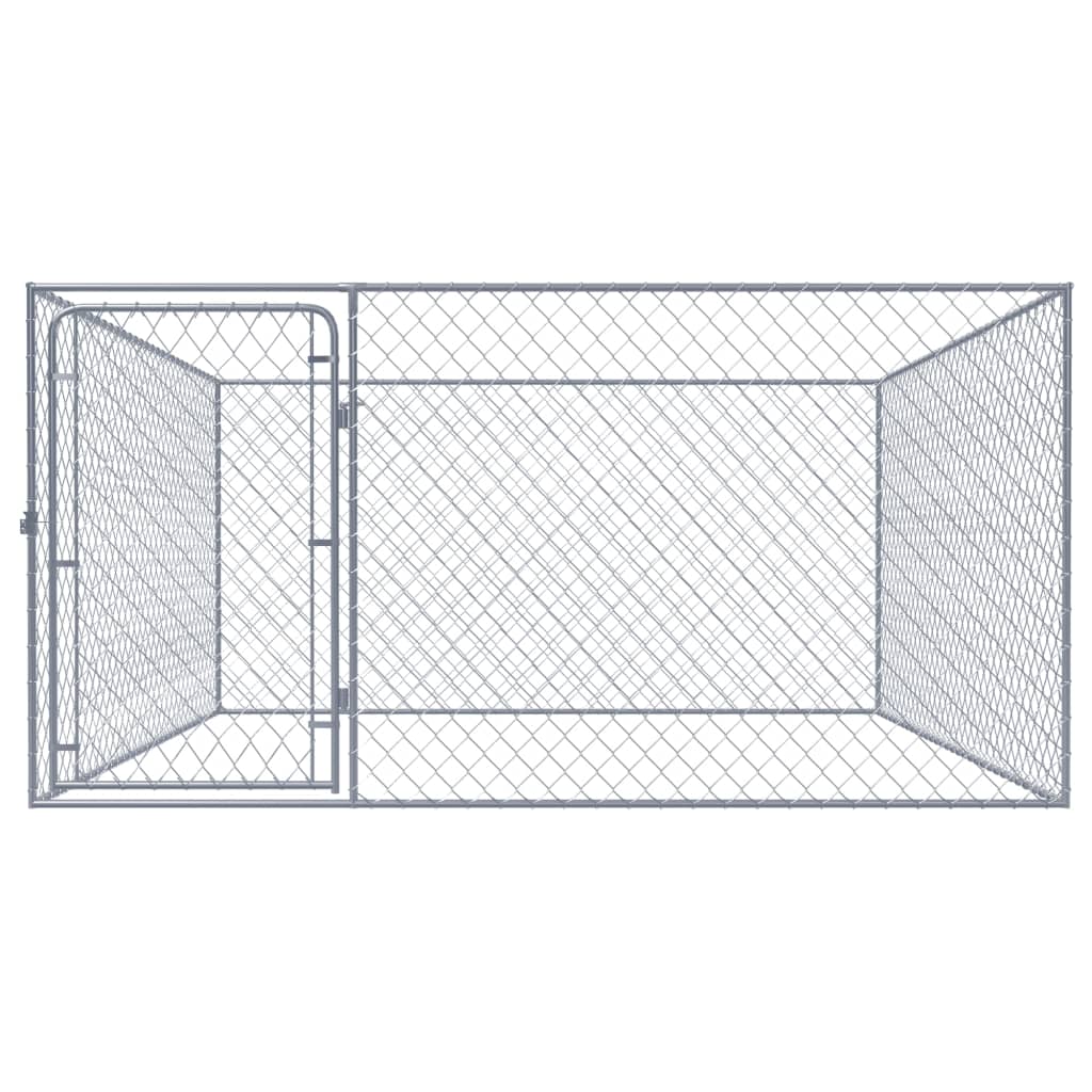 VidaXL Hondenkennel voor buiten 2x2x1m gegalvaniseerd staal