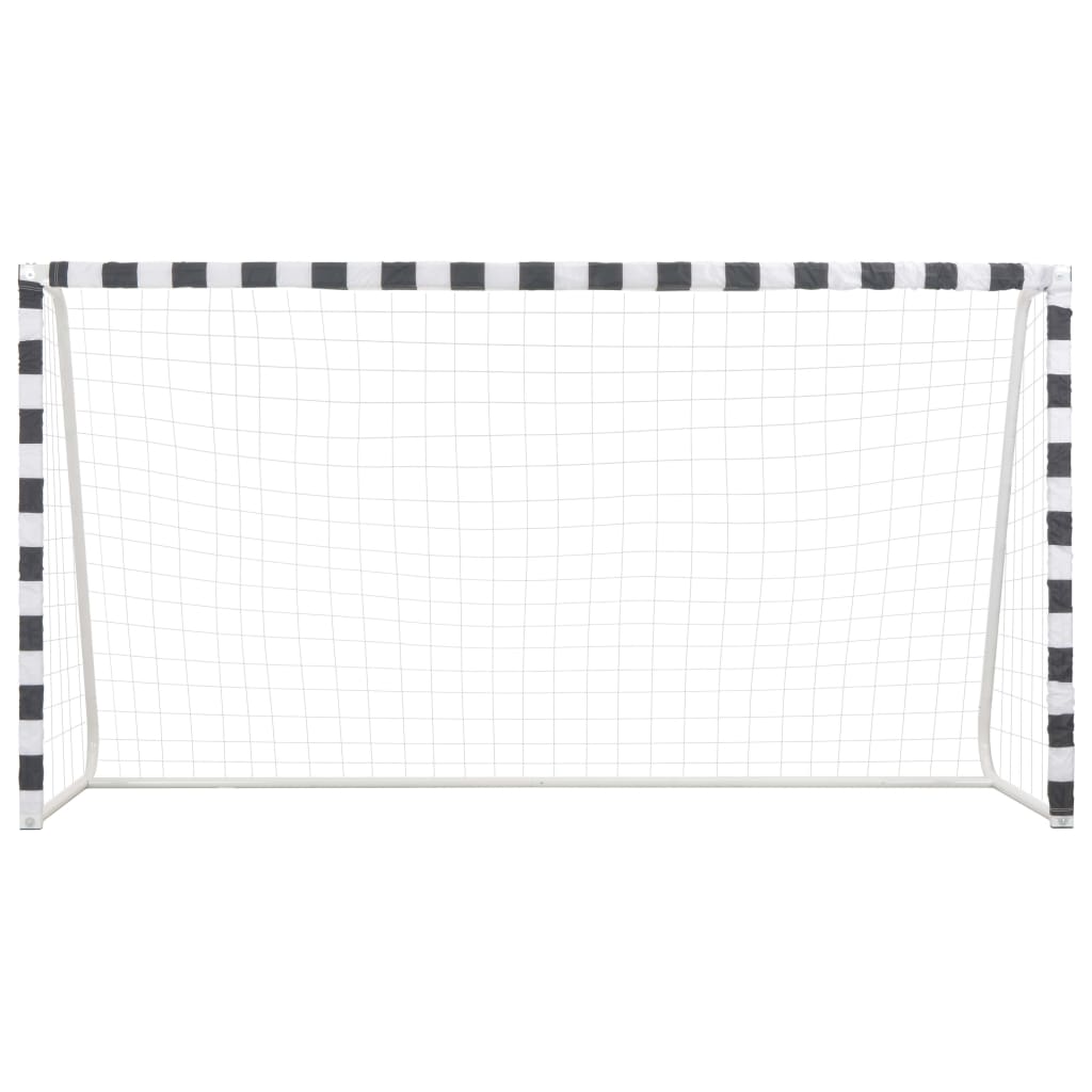 Vidaxl voetbaldoel 300x160x90 cm metaal zwart en wit