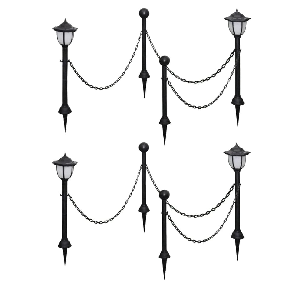 Vidaxl solarlampen 4 st met hekwerk en palen