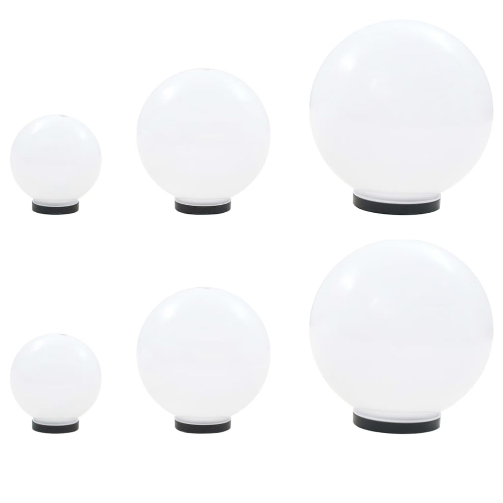 Vidaxl 6-delige led-bollampenset rond 20 30 40 cm pmma