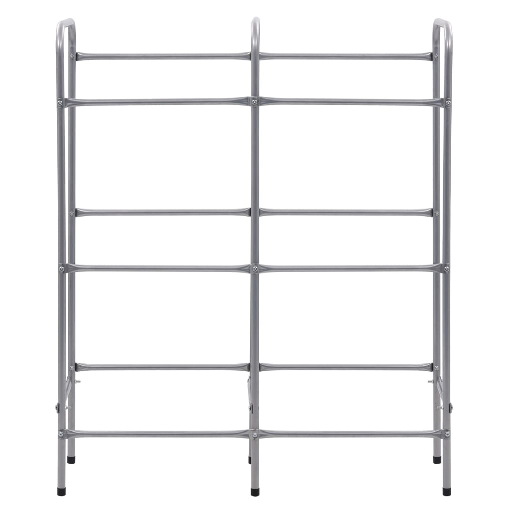 Vidaxl opbergrek voor 6 kratten 96x33x116 cm steel zilverkleurig
