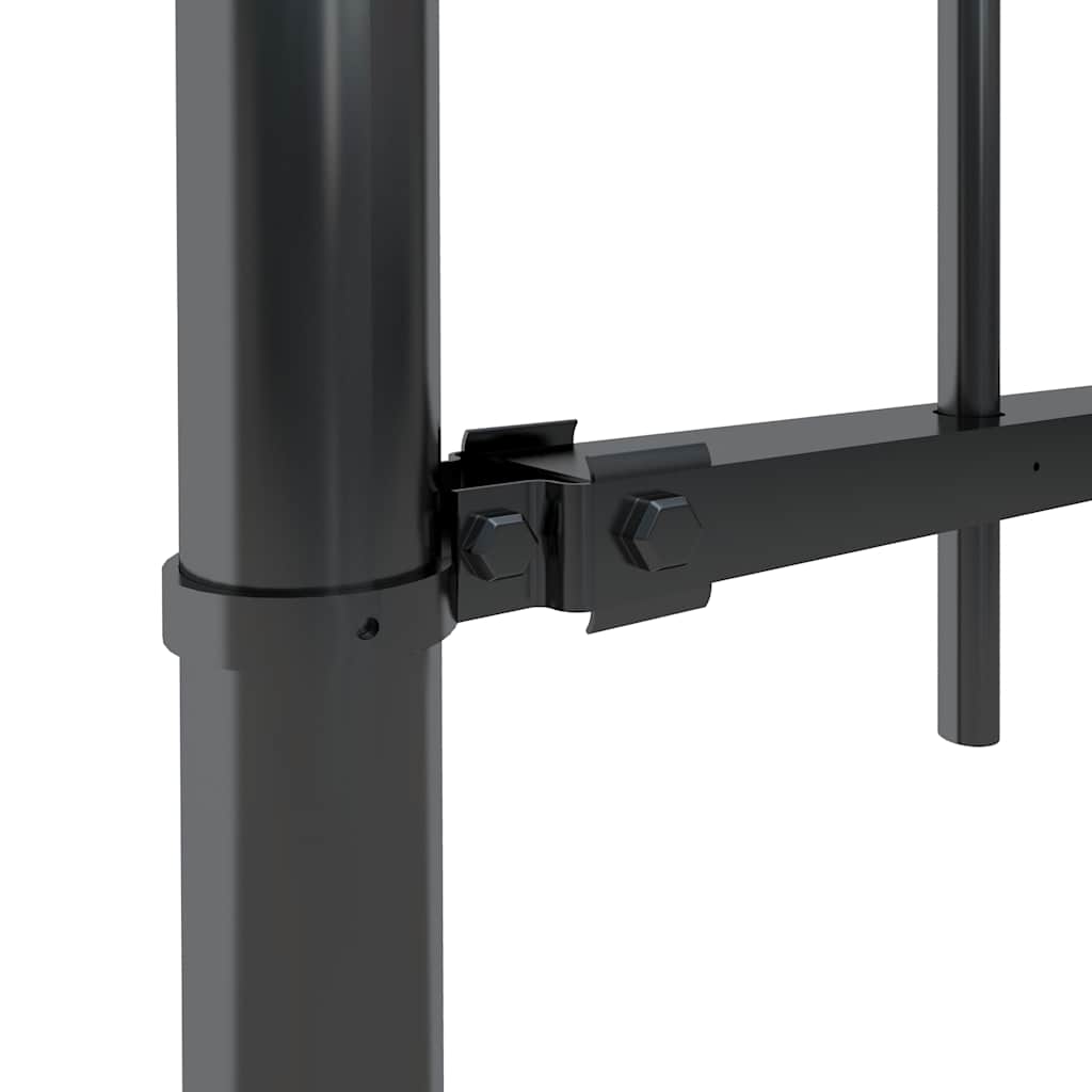 Vidaxl tuinhek met speerpunt staal 537x150 cm zwart