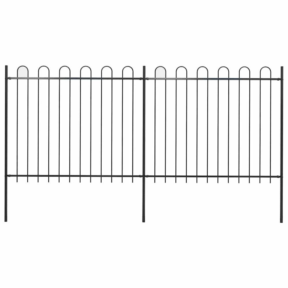 Vidaxl tuinhek met ringtop staal 359x150 cm zwart