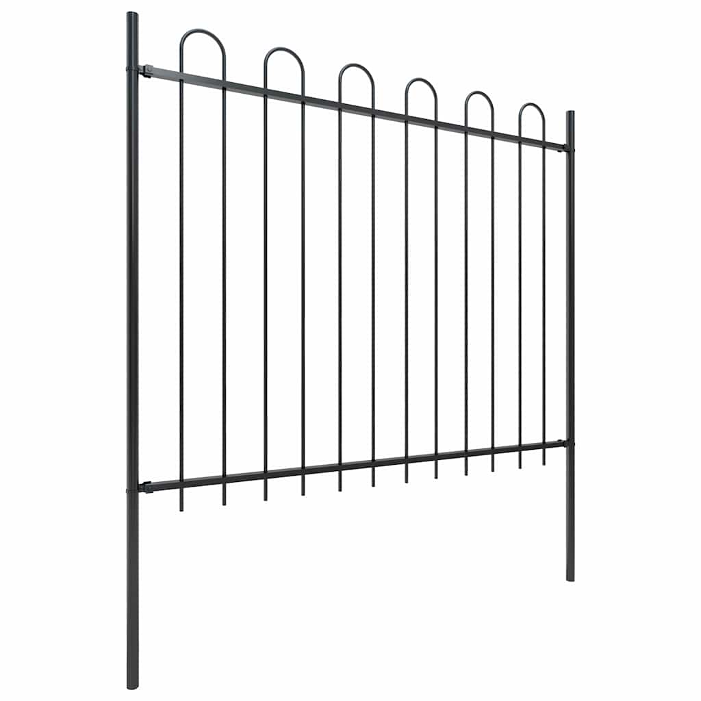 Vidaxl tuinhek met ringtop staal 359x150 cm zwart