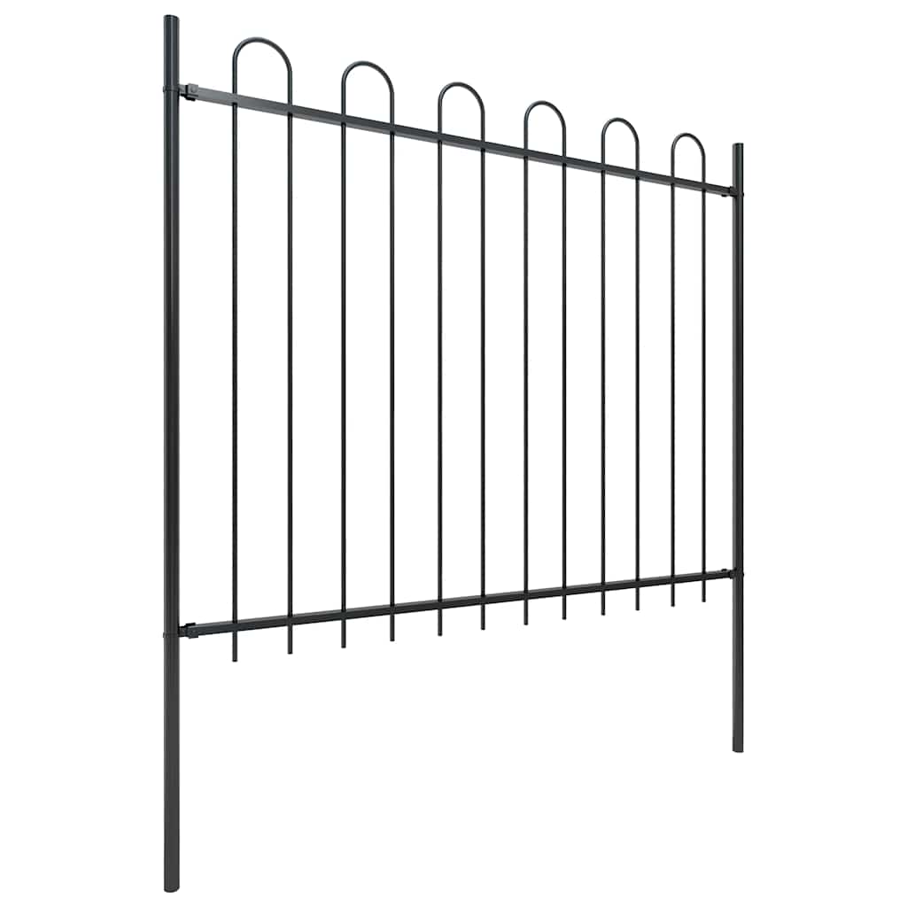 Vidaxl tuinhek met ringtop staal 537x150 cm zwart