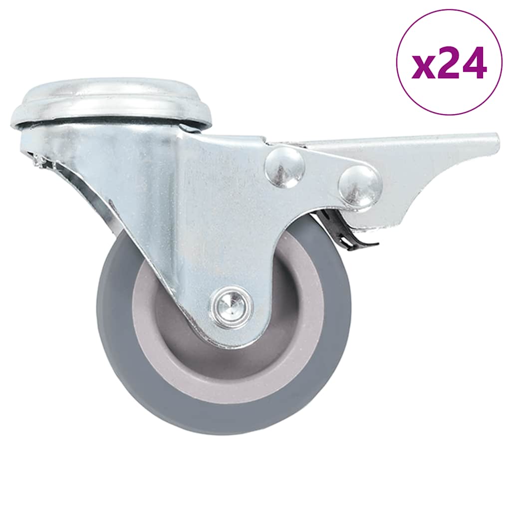 Vidaxl 24 st zwenkwielen met boutgaten 50 mm
