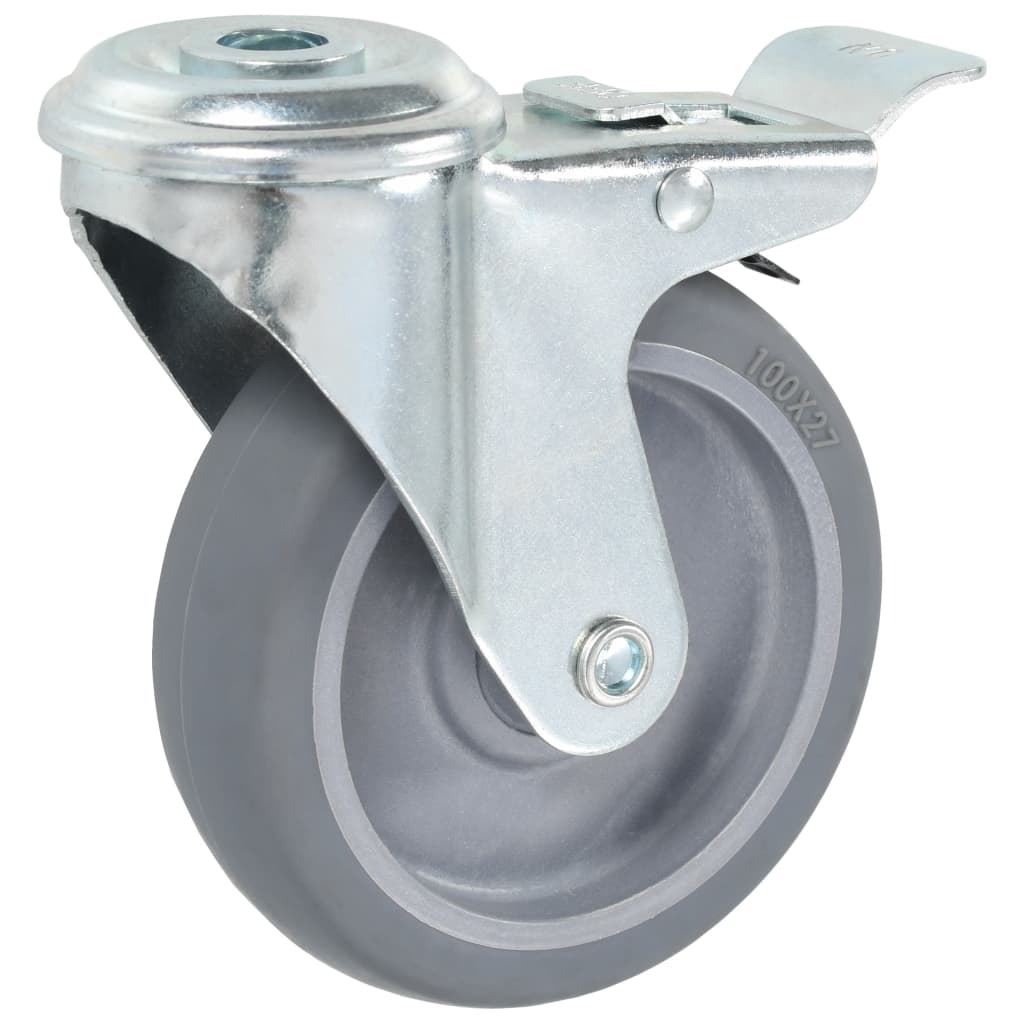 Vidaxl 24 st zwenkwielen met boutgaten 100 mm