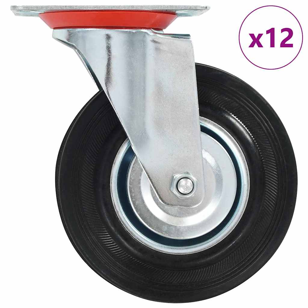 Vidaxl 12 st zwenkwielen 125 mm