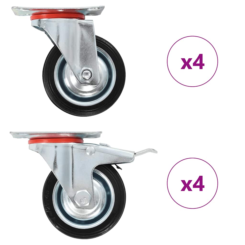 Vidaxl 8 st zwenkwielen 75 mm