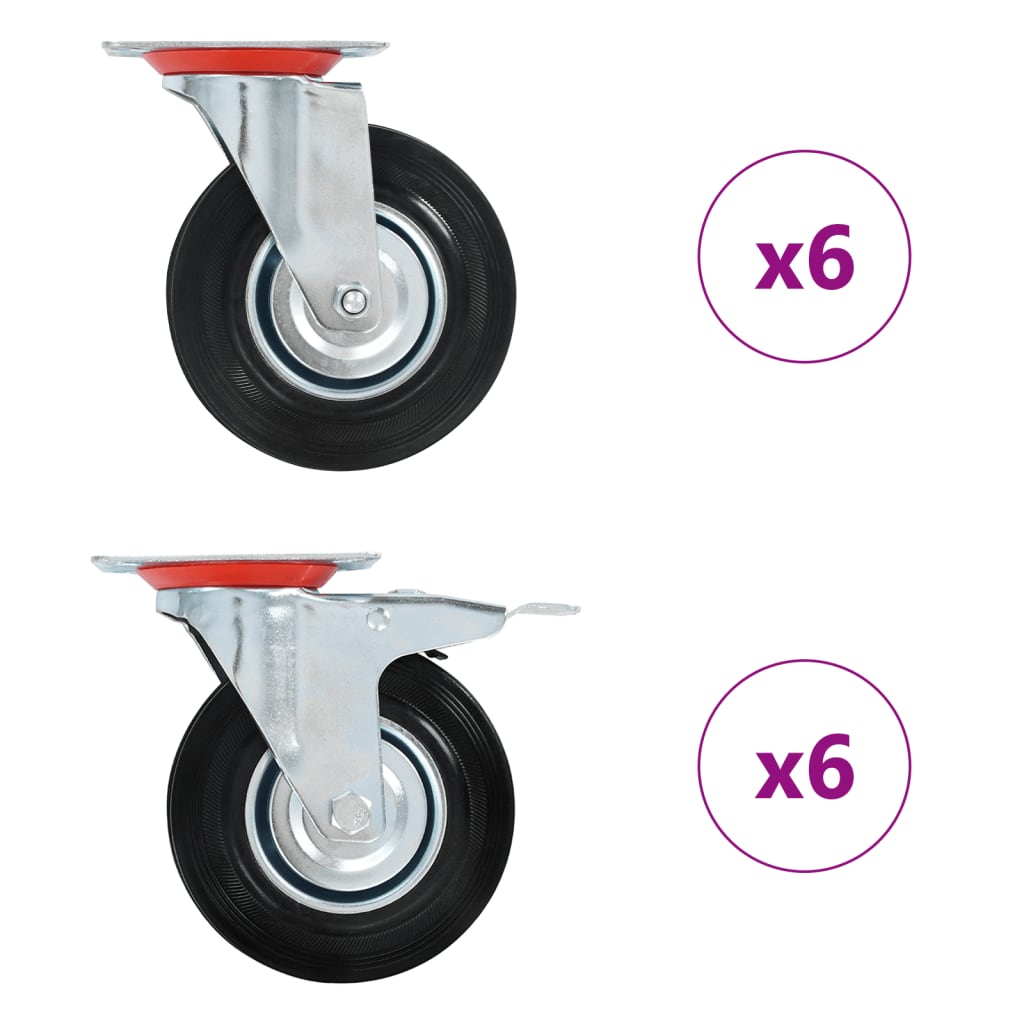 Vidaxl 12 st zwenkwielen 125 mm