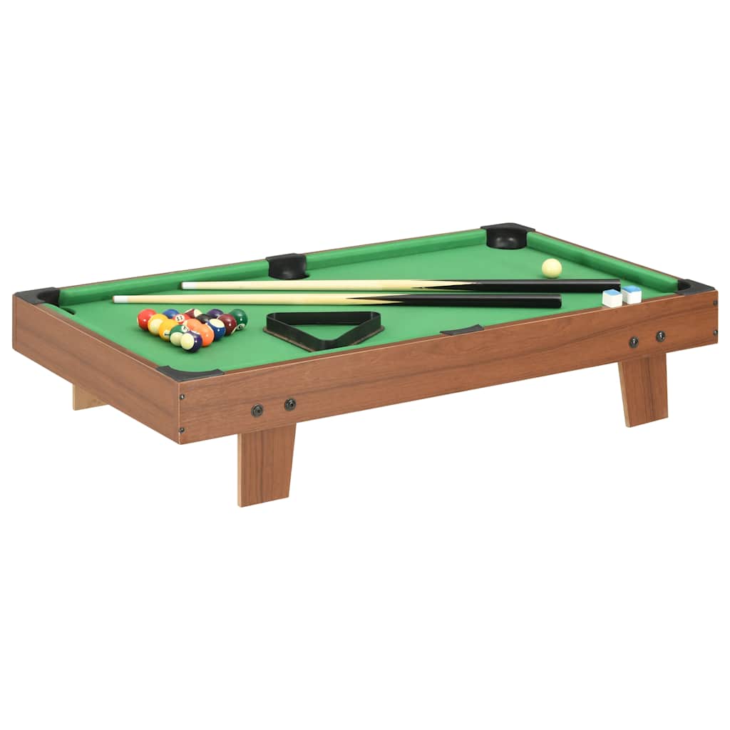 Vidaxl minipooltafel 3 poten 92x52x19 cm bruin en groen