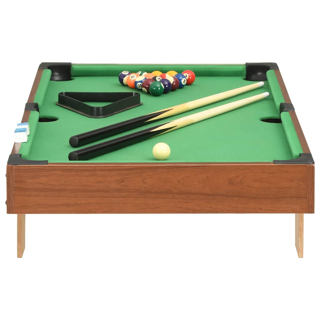 Vidaxl minipooltafel 3 poten 92x52x19 cm bruin en groen