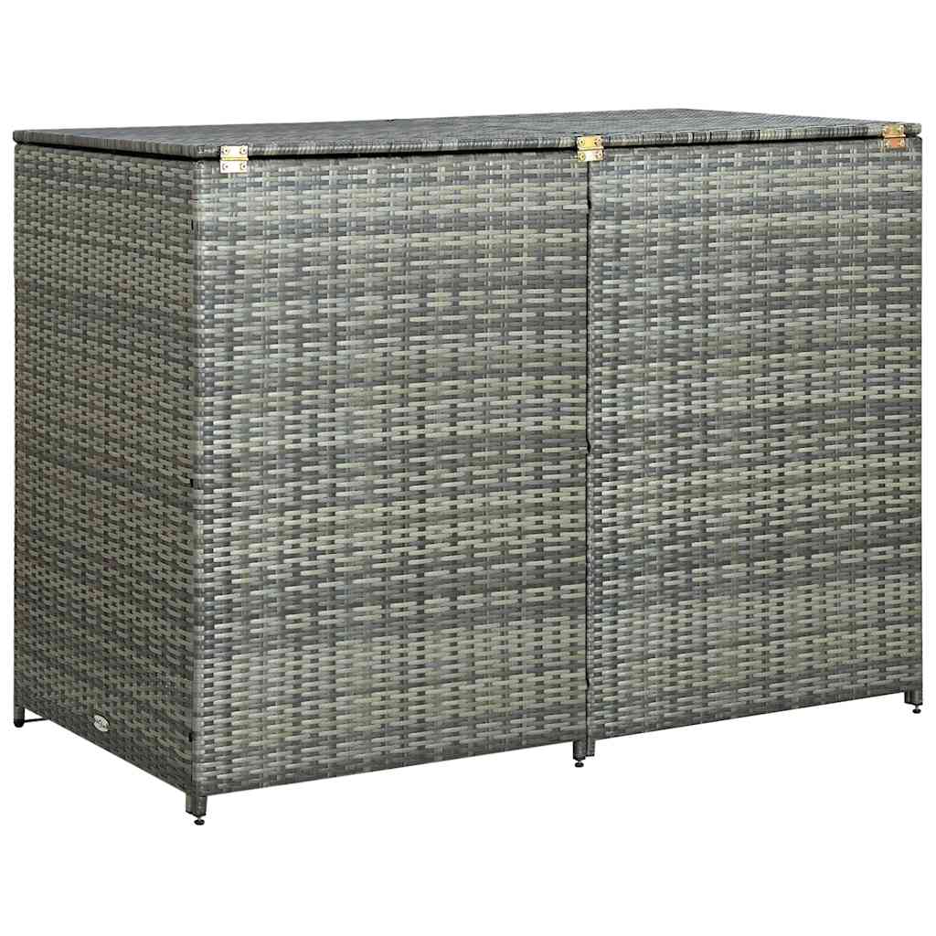 Vidaxl containerberging dubbel 148x77x111 cm poly rotan antraciet