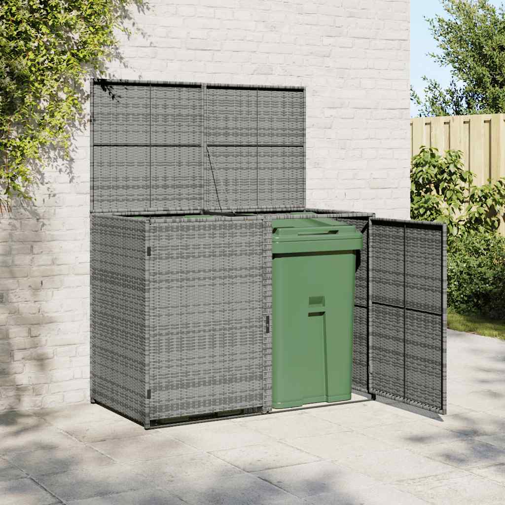 Vidaxl containerberging dubbel 148x77x111 cm poly rotan antraciet