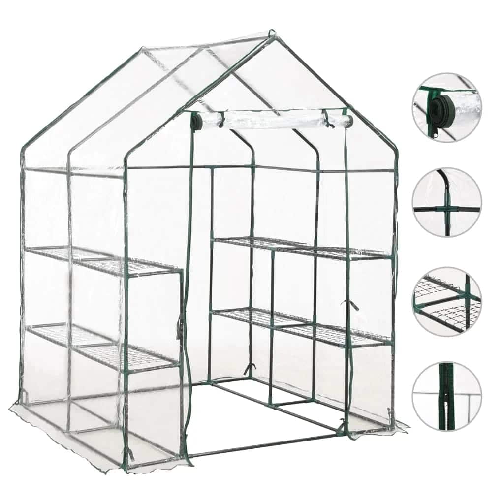 Vidaxl tuinkas met 8 schappen 143x143x195 cm