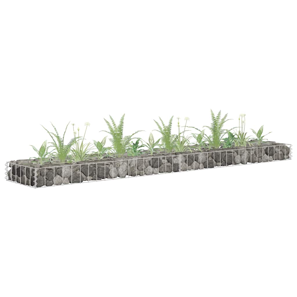 Vidaxl schanskorf plantenbak gebogen 180x30x10 cm gegalvaniseerd staal