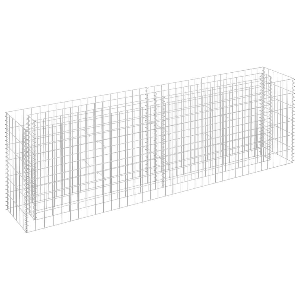 Vidaxl schanskorf plantenbak gebogen 180x30x60 cm gegalvaniseerd staal
